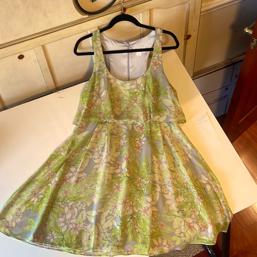 Jessica Simpson Ladies Size 12 Lavender/Gray and Light Green Floral Dress